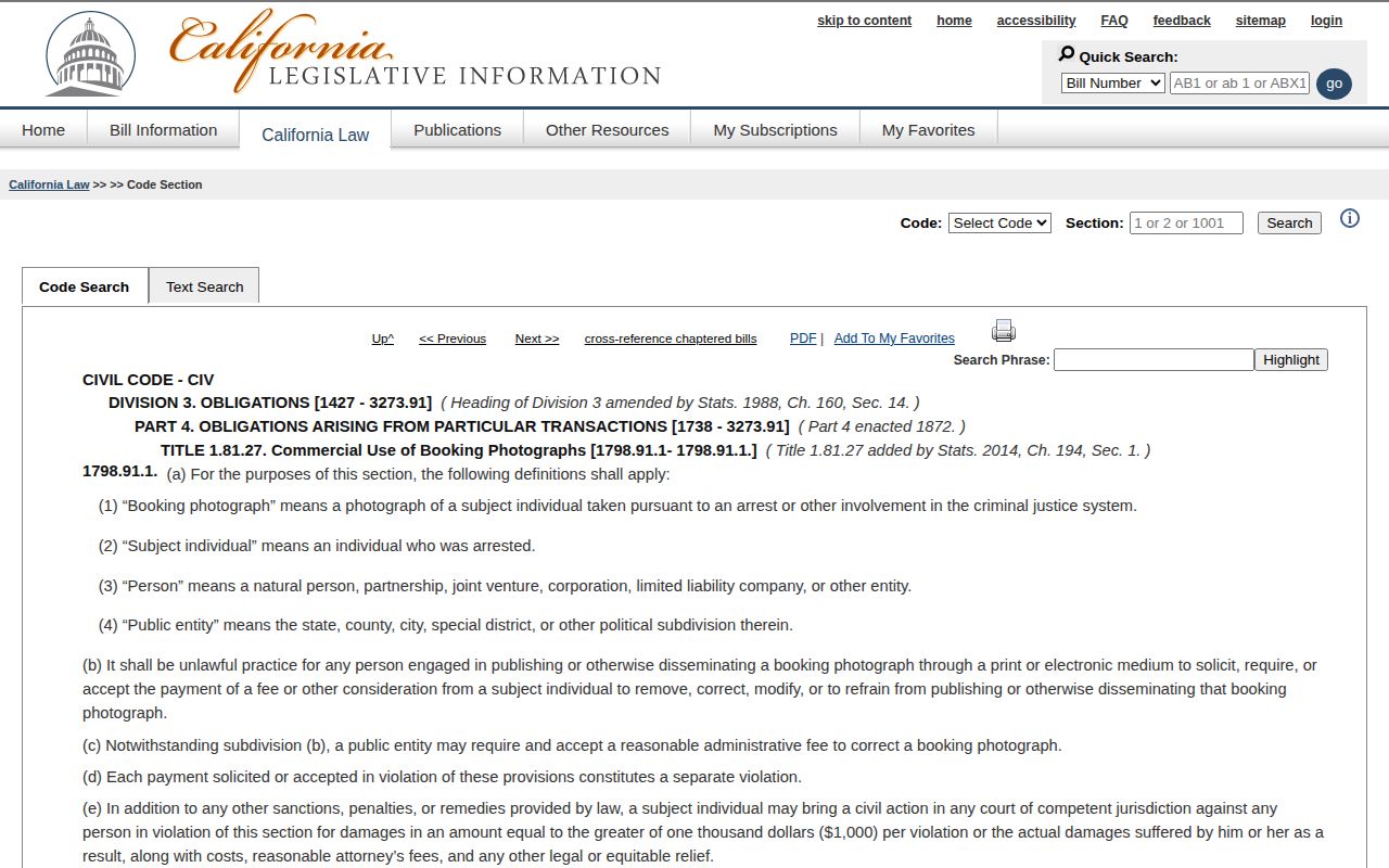 California arrest record removal statute